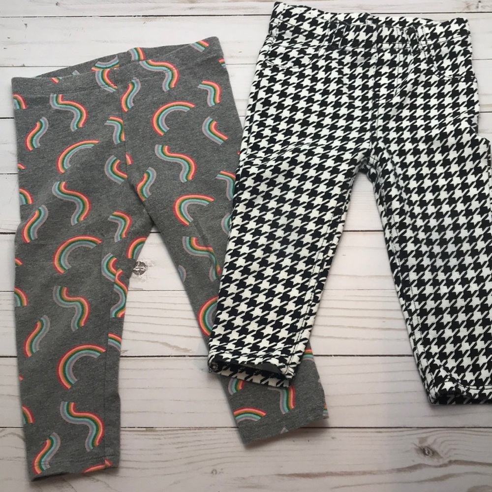 2 Pants Cat & Jack Rainbows, Garanimal houndstooth